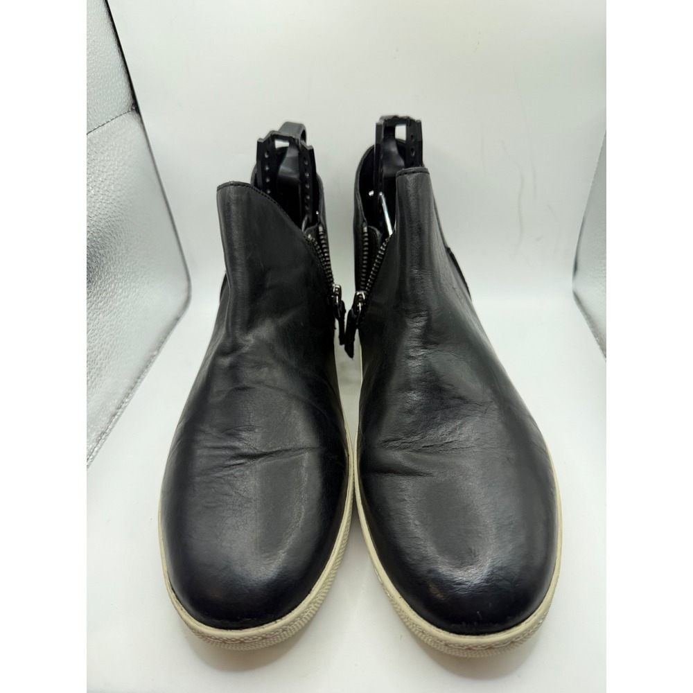 Frye Ivy Hiker Zip Black Leather High Top Sneakers 7.5M 3478896-BLK